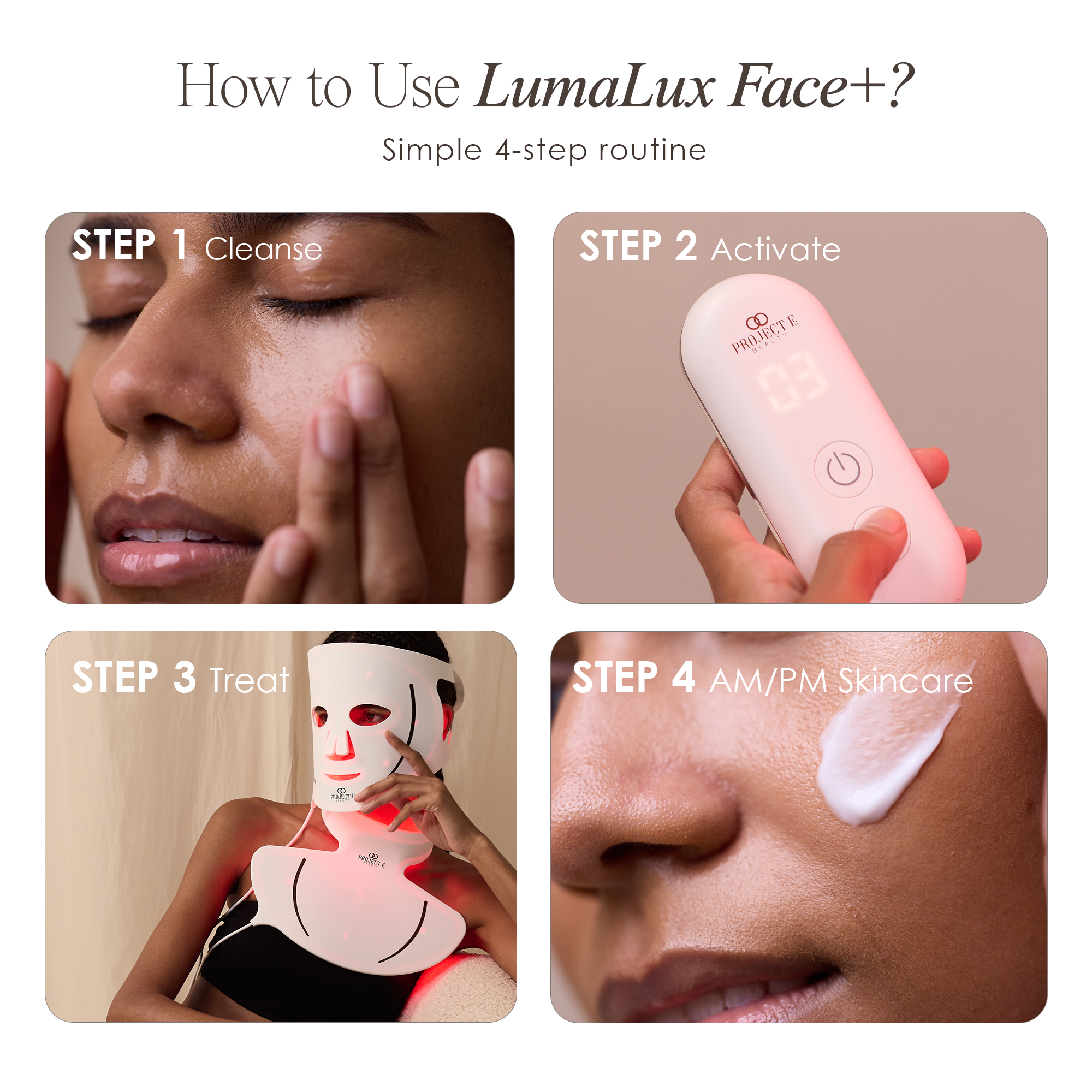 LumaLux Face+ | Pro LED Red Light Therapy Face & Neck Mask