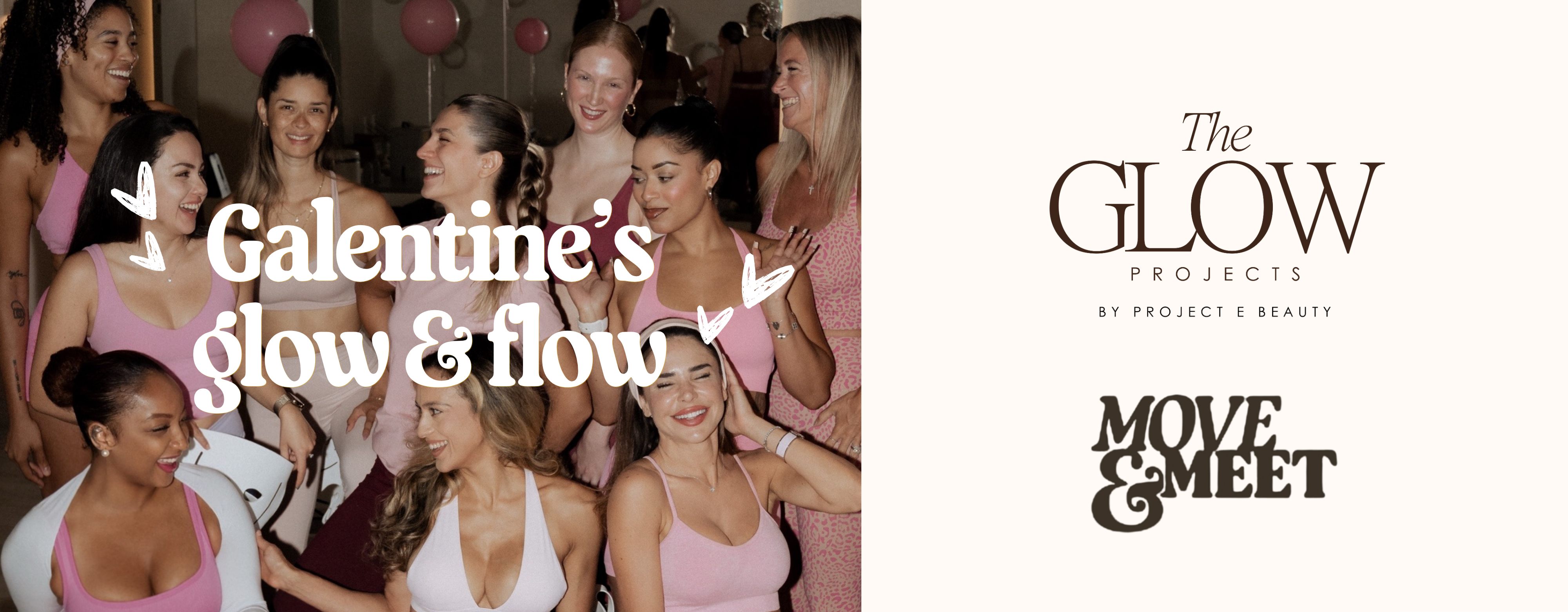 A wellness gathering by Project E Beauty, featuring a yoga class to promote a healthy glow